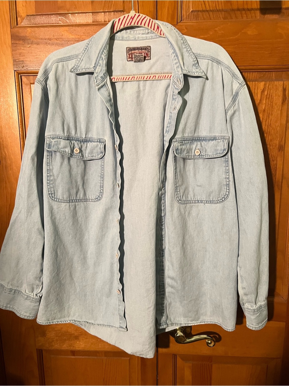 Light Blue Denim Shirt Jacket - Unbranded Jean Jacket